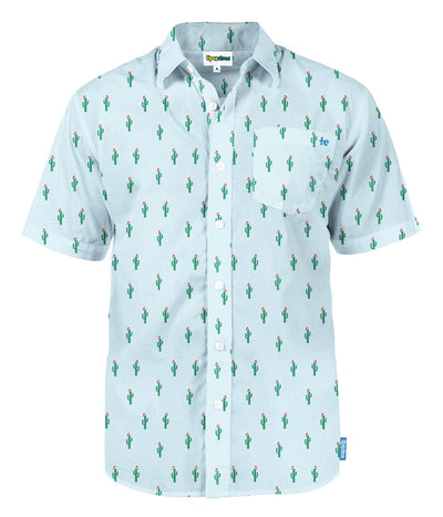 Men's Christmas Cactus Button Down Shirt Image 4