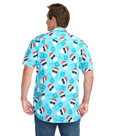 Men's Shady Santa Button Down Shirt Image 3