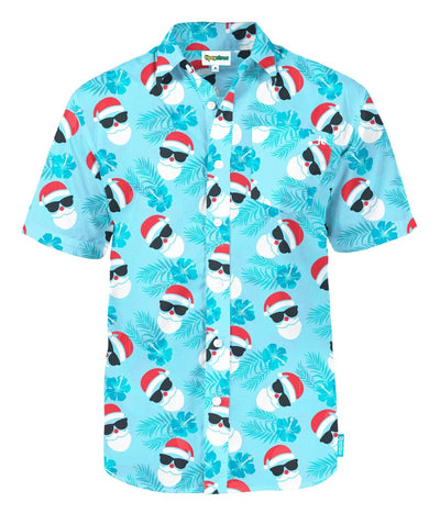 Men's Shady Santa Button Down Shirt Image 4
