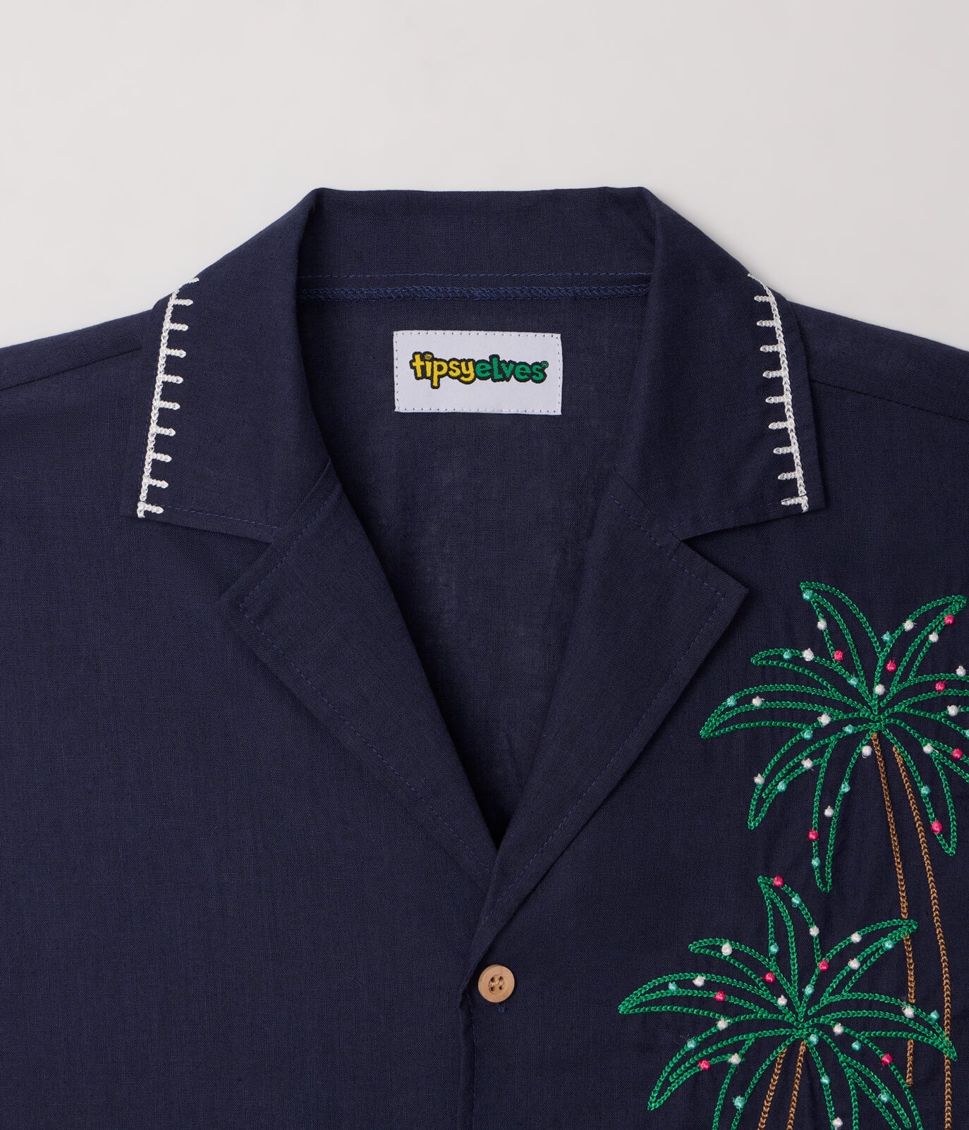 Men's Festive Flamingo Linen Cabana Shirt