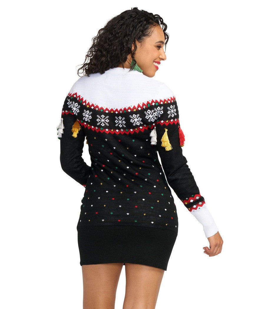 Women's Merry Christmas Tassel Sweater Dress