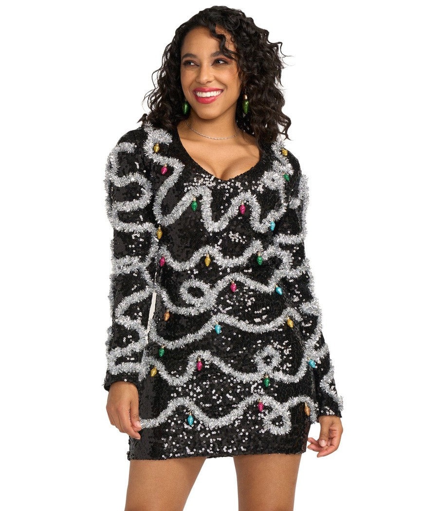 Women's Midnight String of Lights Sequin Dress Primary Image