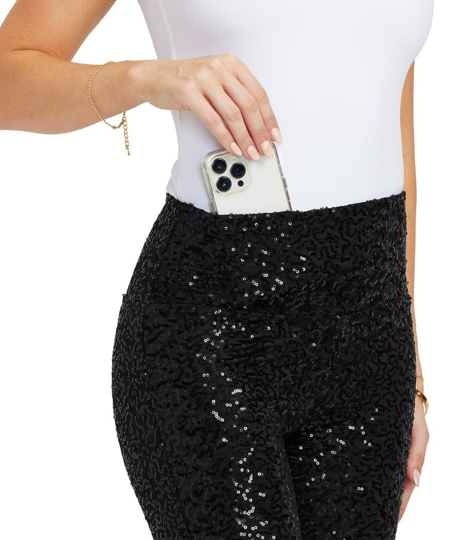 Black Sequin High Waisted Leggings: Women's Christmas Outfits | Tipsy Elves Black Sequin High Waisted Leggings: Women's Christmas Outfits | Tipsy Elves