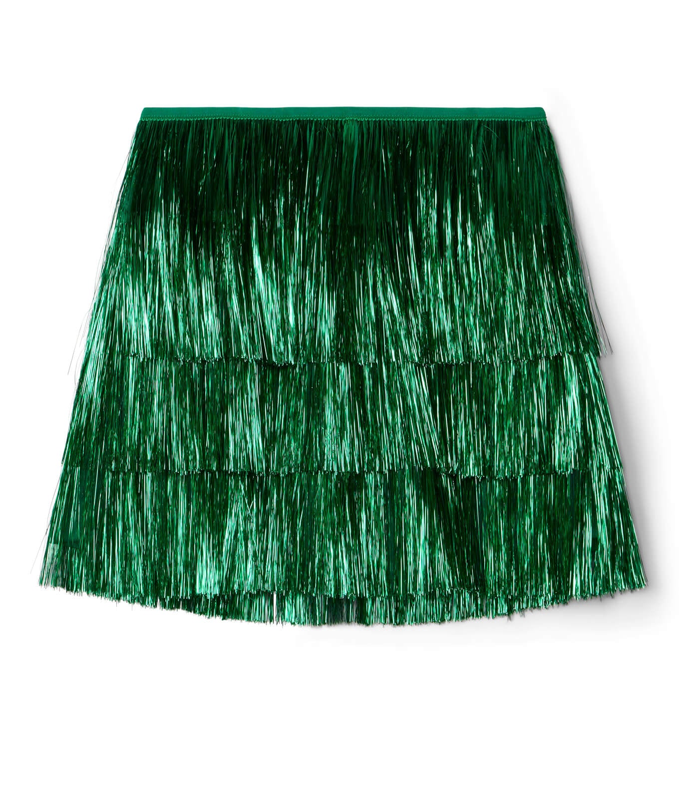 Women's Green Tinsel Fringe Shorts
