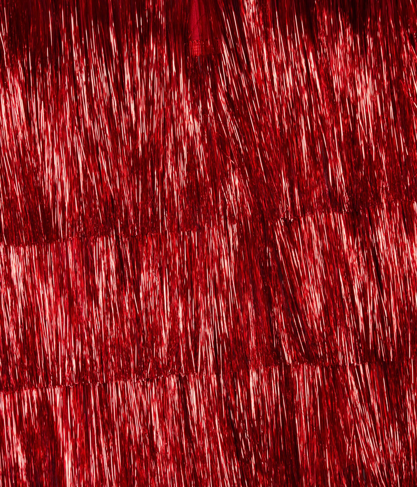 Women's Red Tinsel Fringe Shorts