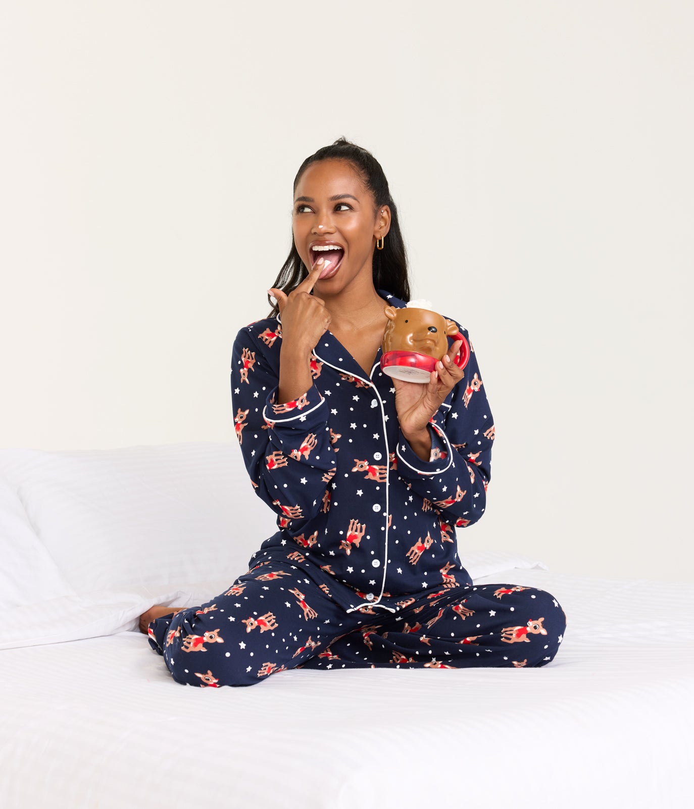 Women's Rudolph Lapel Pajama Set Image 2