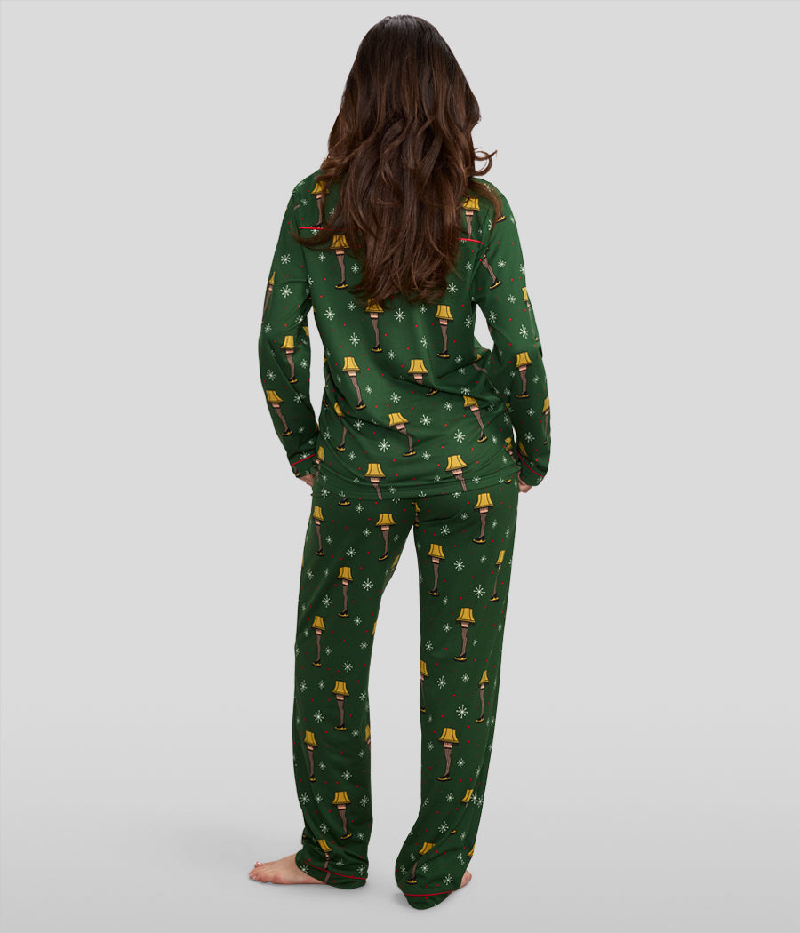 Women's Leg Lamp Lapel Pajama Set Image 2