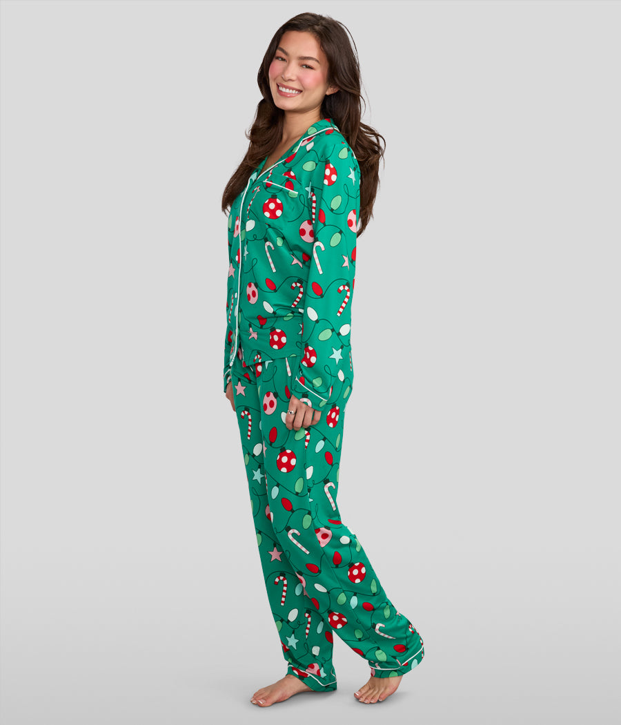 Women's Holly Jolly Lapel Pajama Set Image 2