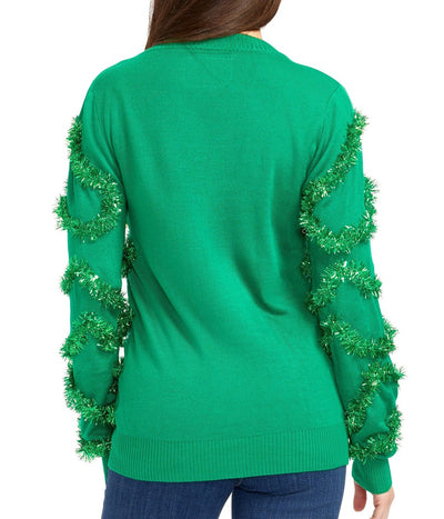 Women's Gaudy Garland Ugly Christmas Cardigan Sweater Image 2
