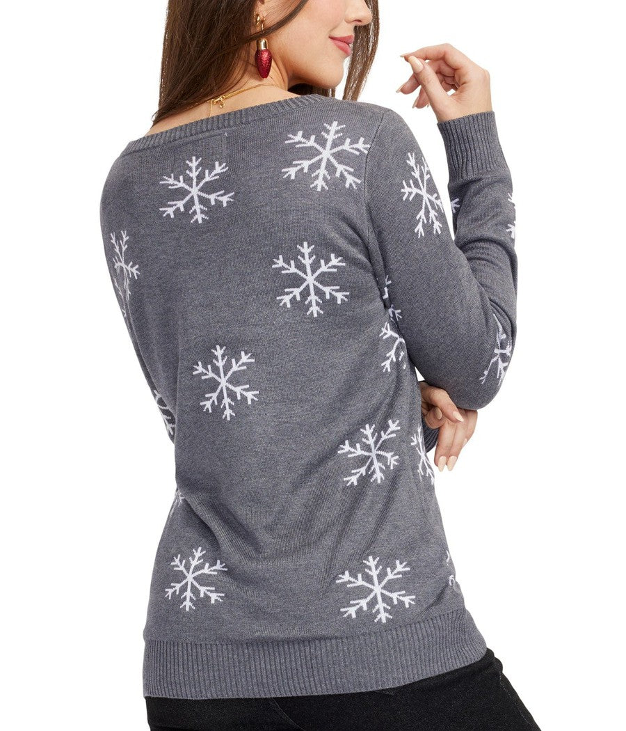 Women's Sequined Snow Day Ugly Christmas Sweater Image 2