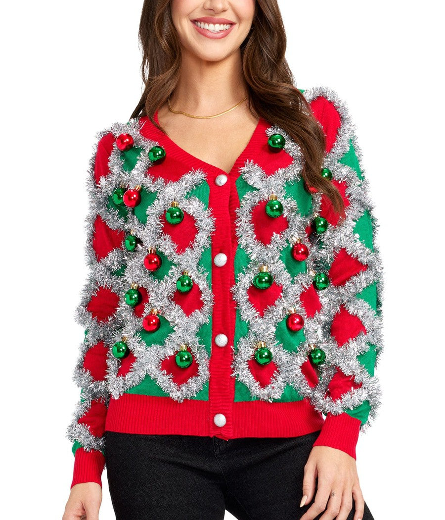 Women's Tacky Tinsel Cardigan Sweater