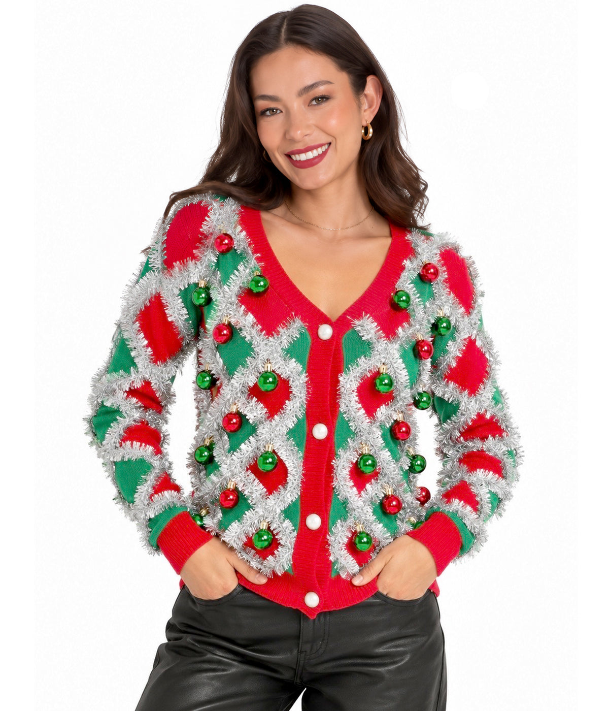 Women's Tacky Tinsel Cardigan Sweater