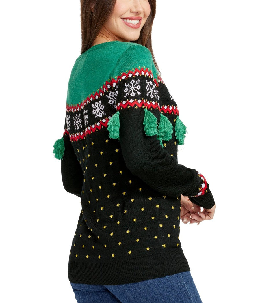 Women's Christmas Tree Tassel Ugly Christmas Sweater Image 3::Women's Christmas Tree Tassel Ugly Christmas Sweater