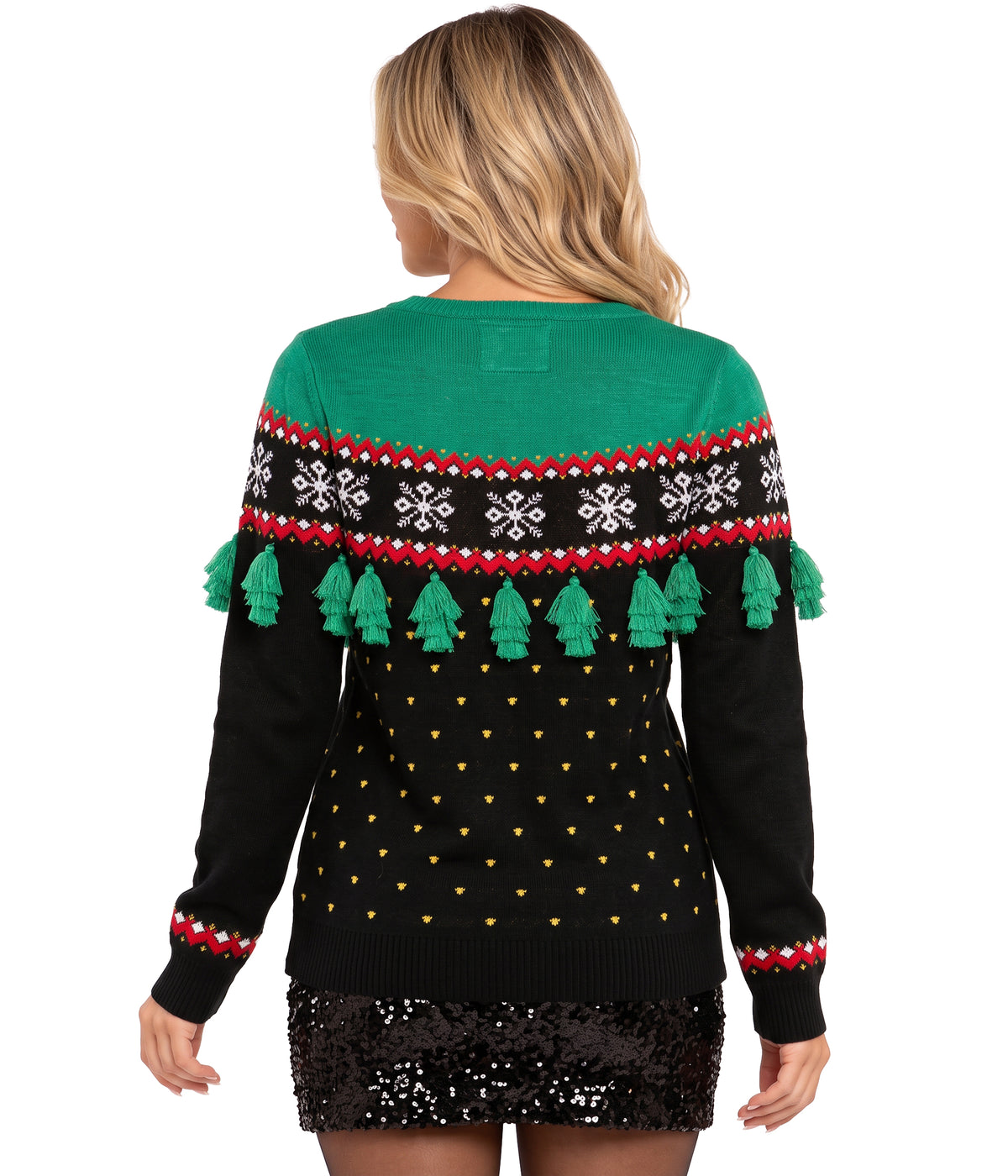 Women's Christmas Tree Tassel Ugly Christmas Sweater Image 2