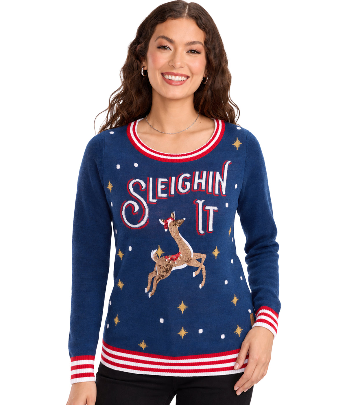 Women's Sleighin' It Ugly Christmas Sweater