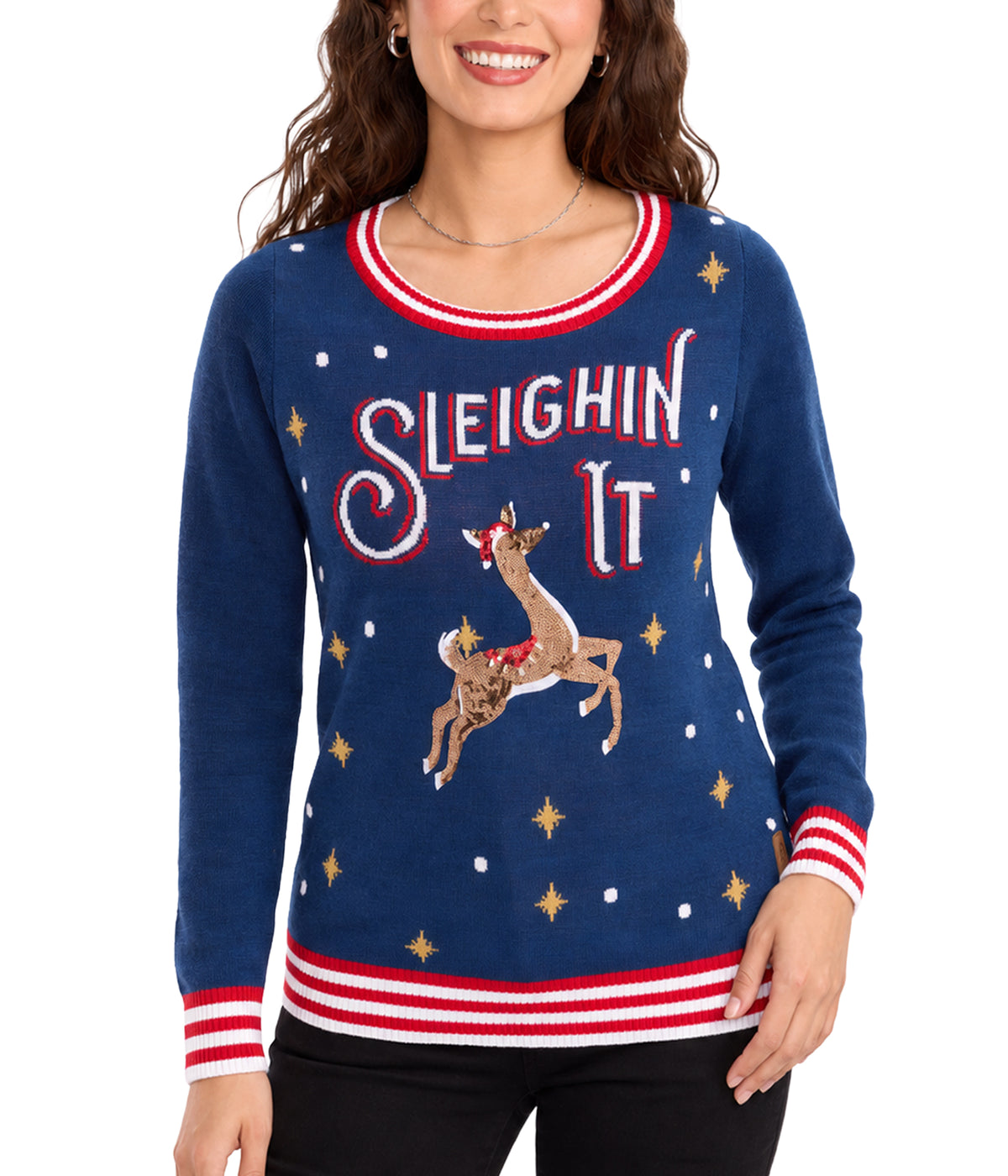 Women's Sleighin' It Ugly Christmas Sweater