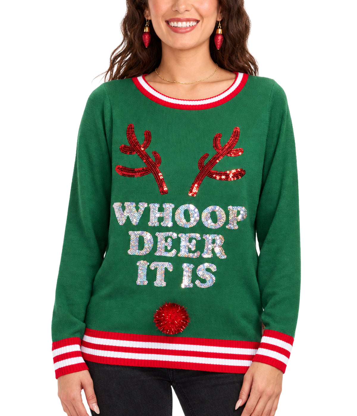 Women's Whoop Deer It Is Ugly Christmas Sweater
