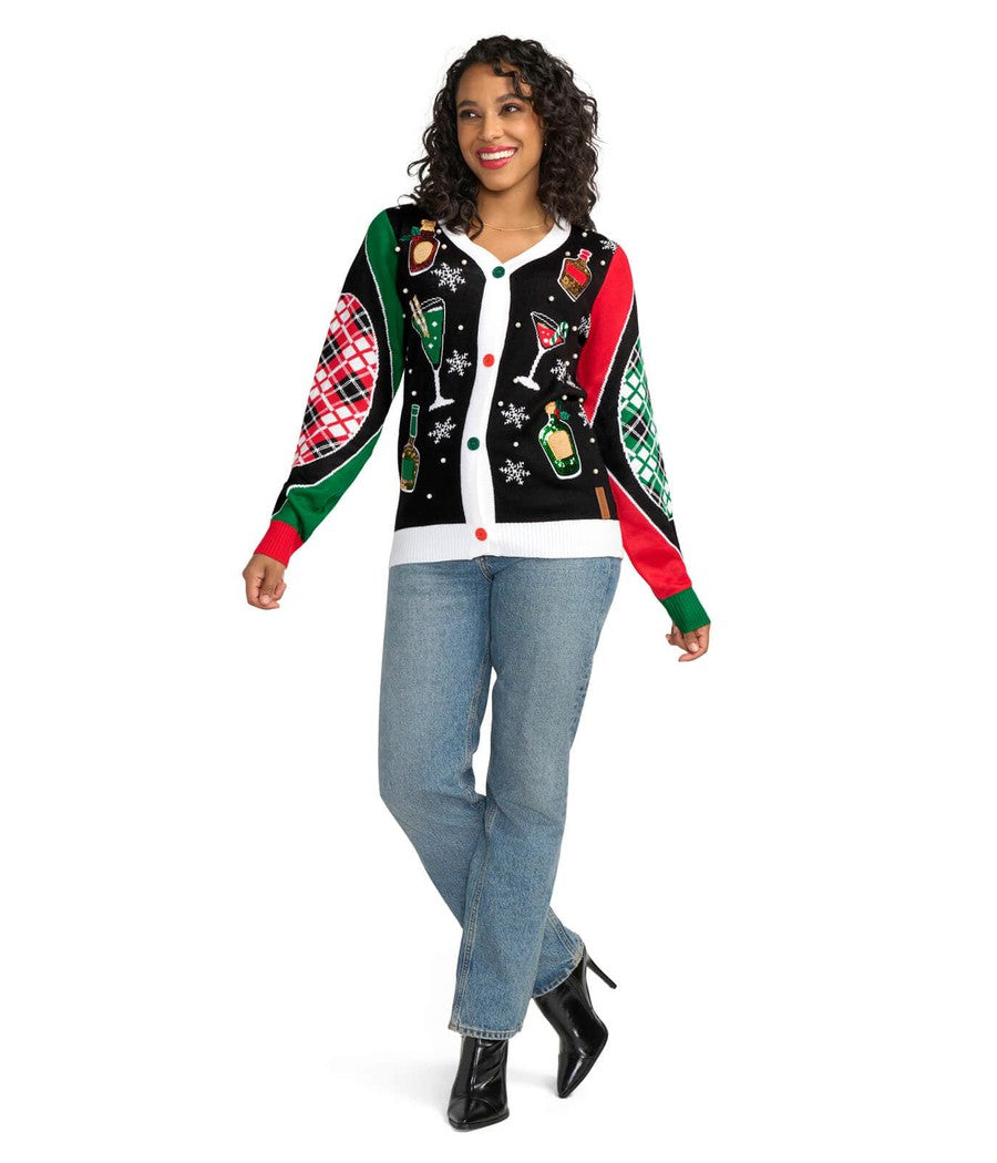 Women's Mix and Be Merry Christmas Cardigan Sweater Image 3