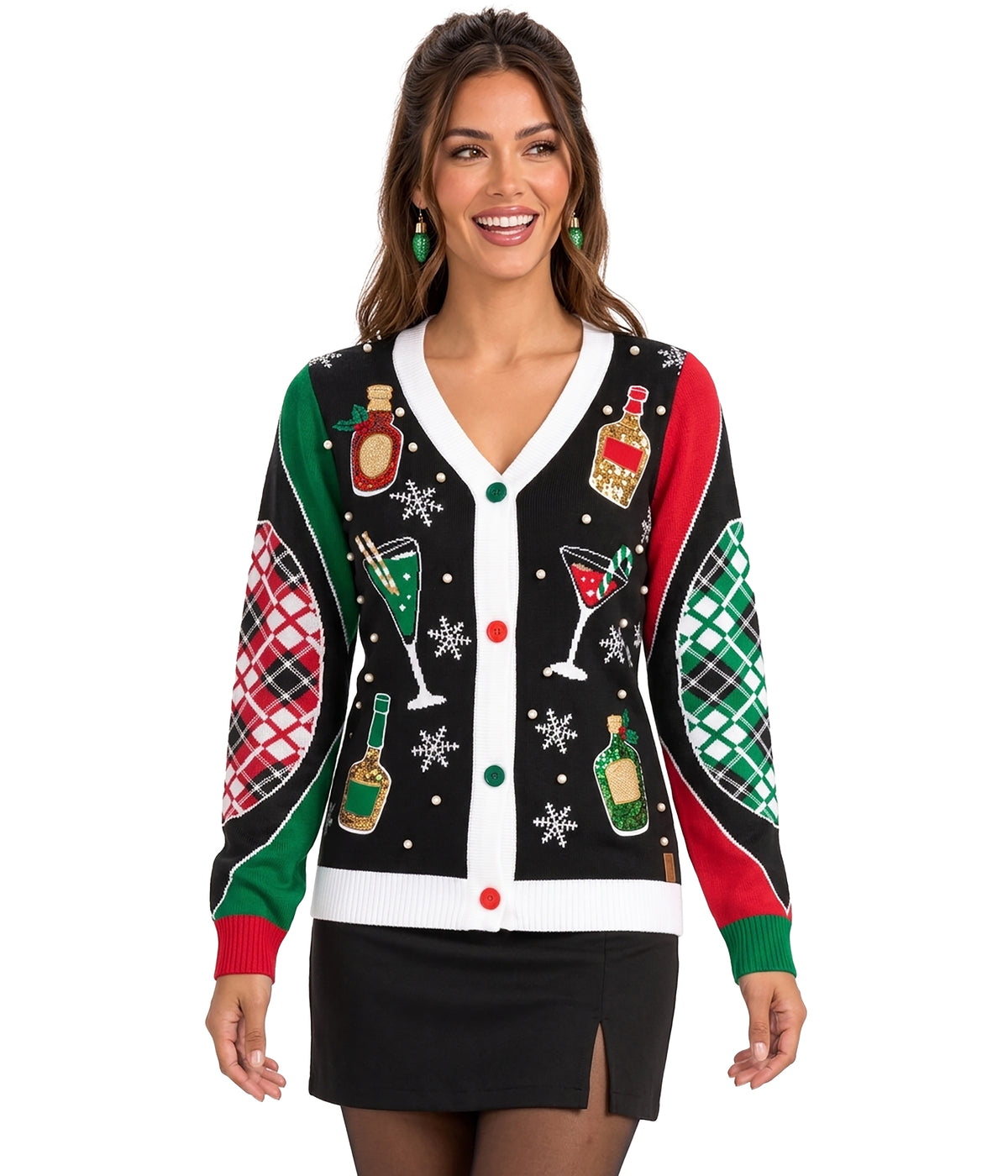 Women's Mix and Be Merry Christmas Cardigan Sweater Image 2