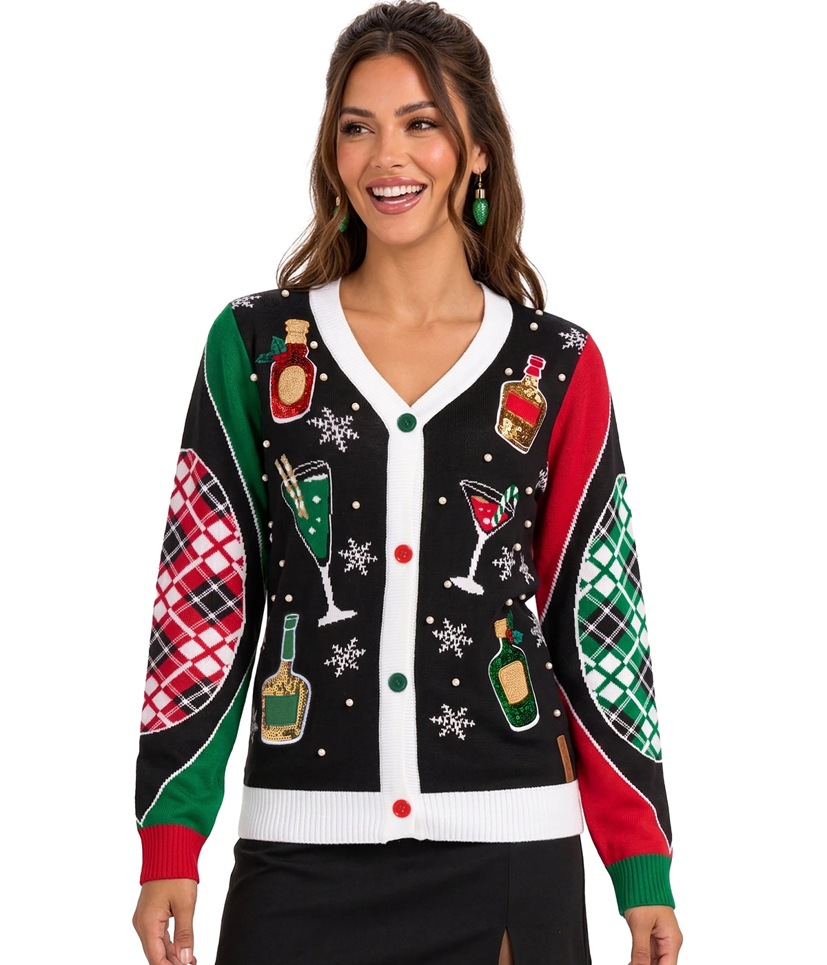Women's Mix and Be Merry Christmas Cardigan Sweater