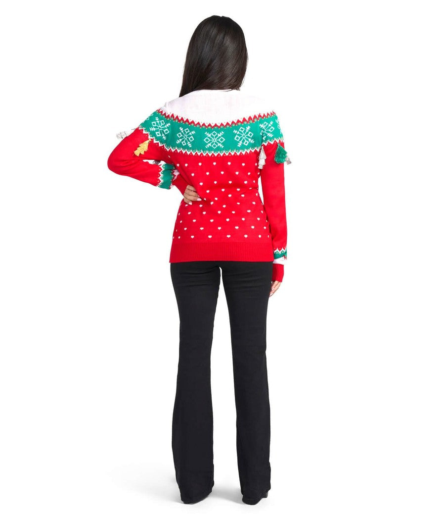 Women's Feliz Navidad Tassel Ugly Christmas Sweater Image 2