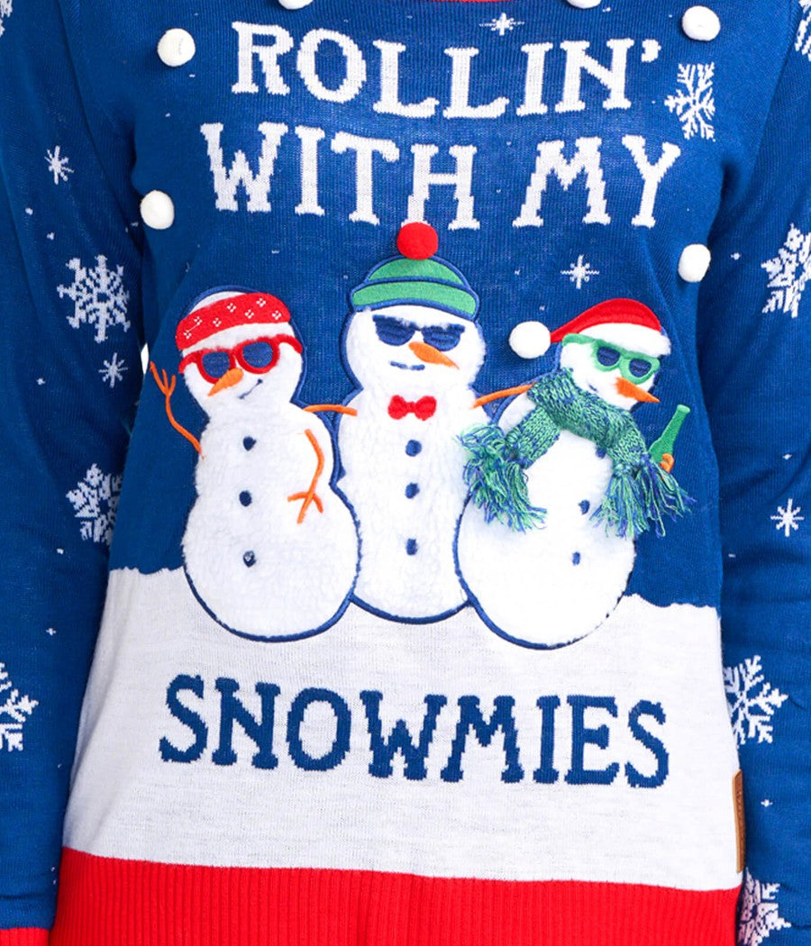 Women's Rollin' With My Snowmies Ugly Christmas Sweater Image 3