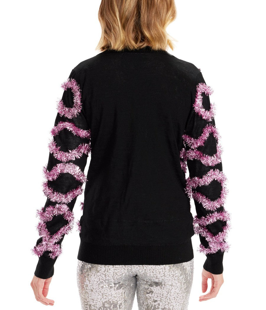 Women's Deck The Disco Balls Light Up Cardigan Sweater Image 2