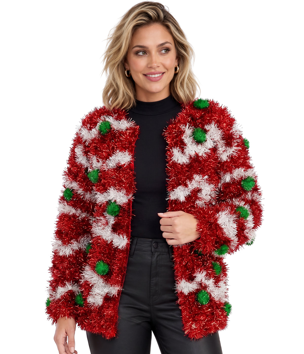 Women's Decked in Red Christmas Cardigan Sweater Image 2