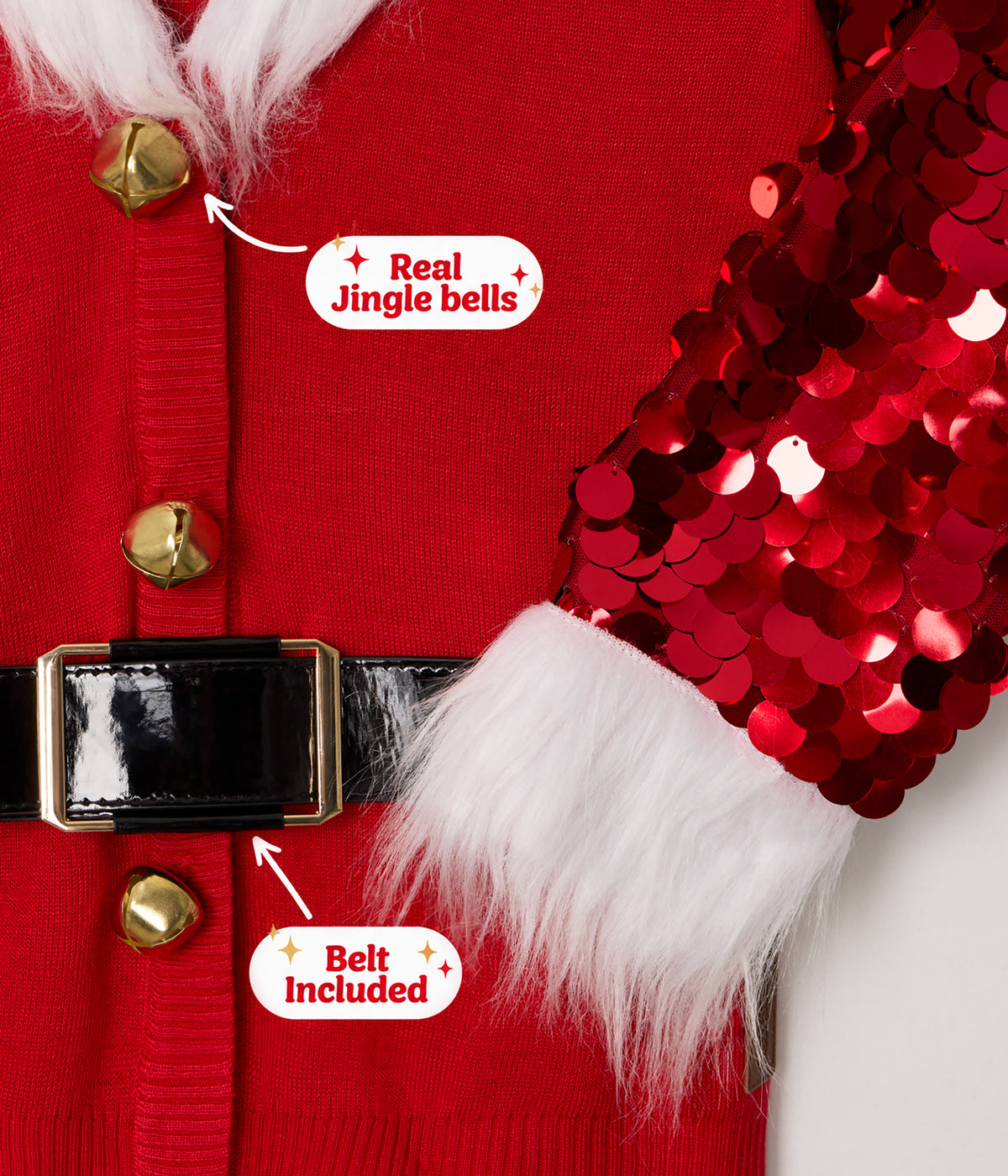 Women's Sassy Santa Christmas Cardigan Sweater