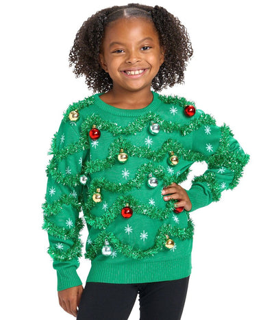 Girl's Gaudy Garland Ugly Christmas Sweater Primary Image