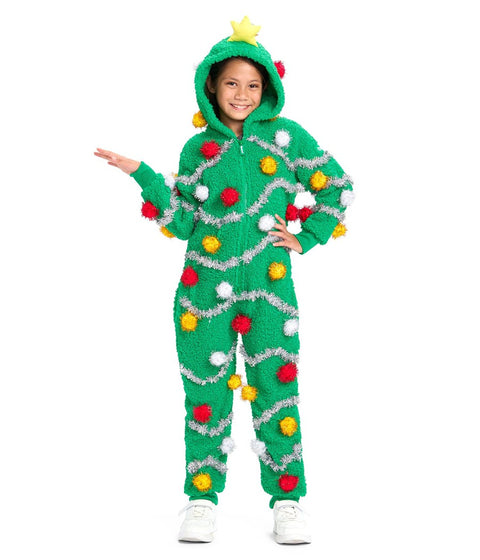 christmas tree dress forever 21 Boy's Oh Jumpsuit | Kids Cozy Festive Holiday Costume Onesie Jumpsuit | Green | M (8) Vermont