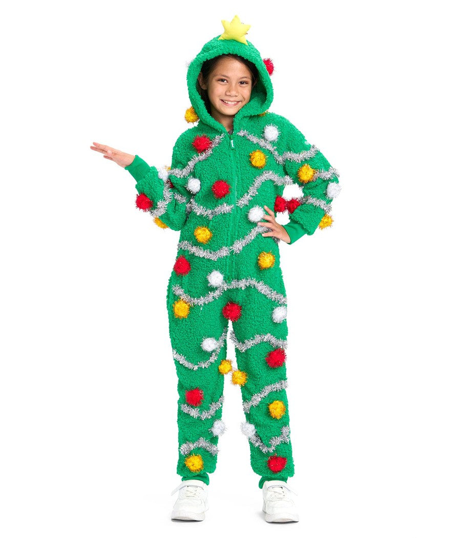 Boy's Oh Christmas Tree Jumpsuit | Fun Kids Holiday Onesie | High Strength & Durable Material | Green