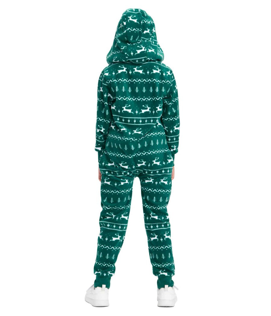 Girl's Green Fair Isle Jumpsuit