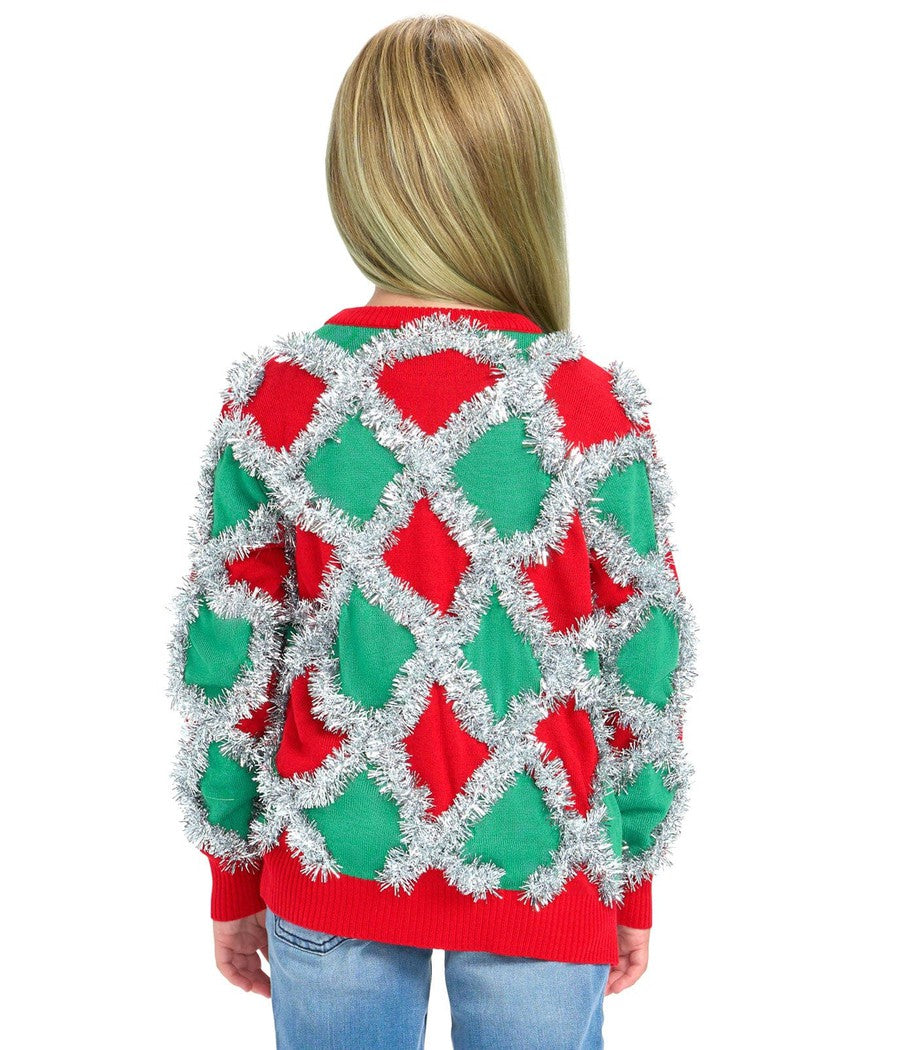 Girl's Tacky Tinsel Ugly Christmas Sweater Image 2