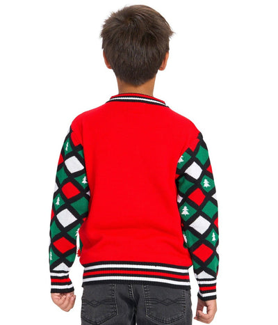 Boy's Naughty or Nice Reversible Sequin Ugly Christmas Sweater Image 3