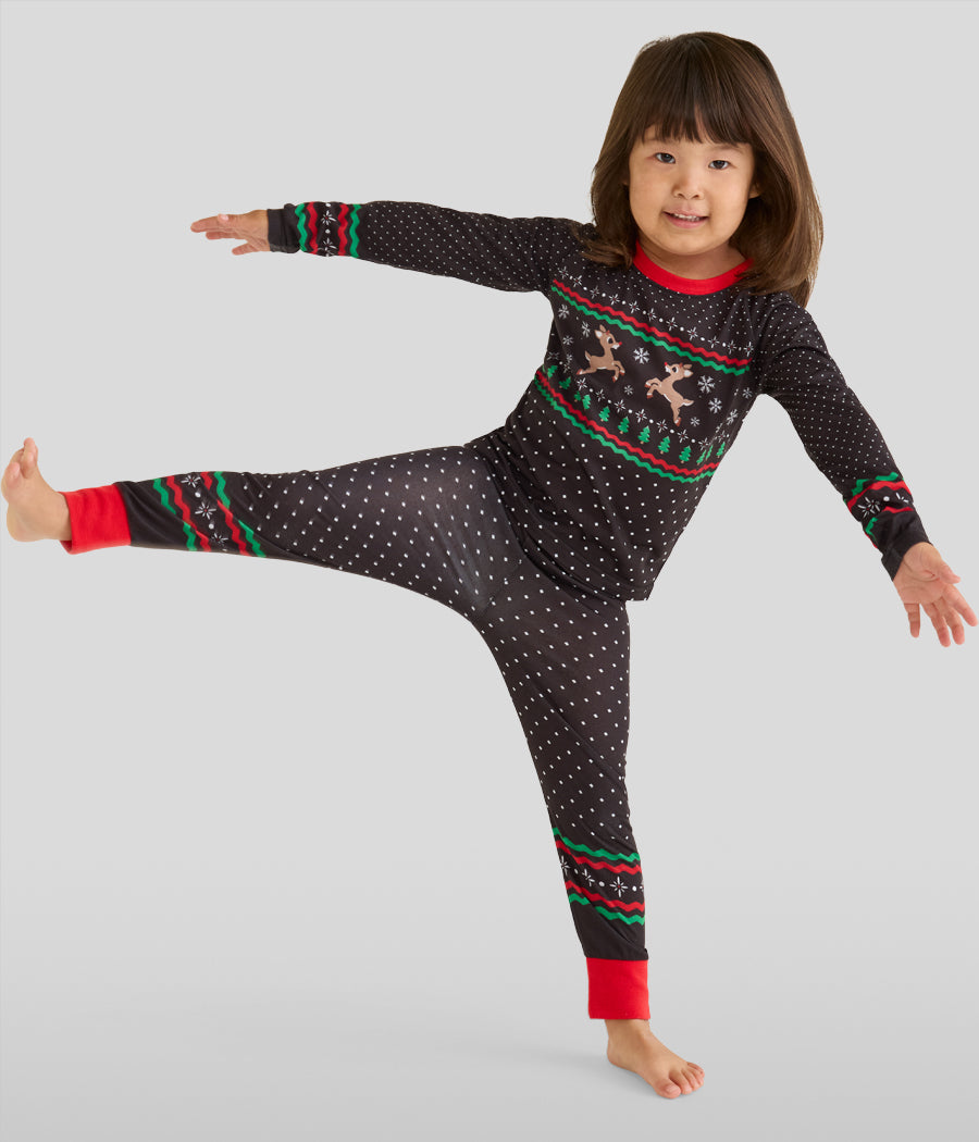 Matching Fair Isle Rudolph Crew Neck Family Pajamas