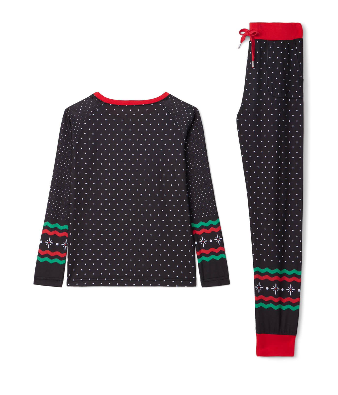 Girl's Fair Isle Rudolph Crew Neck Pajama Set