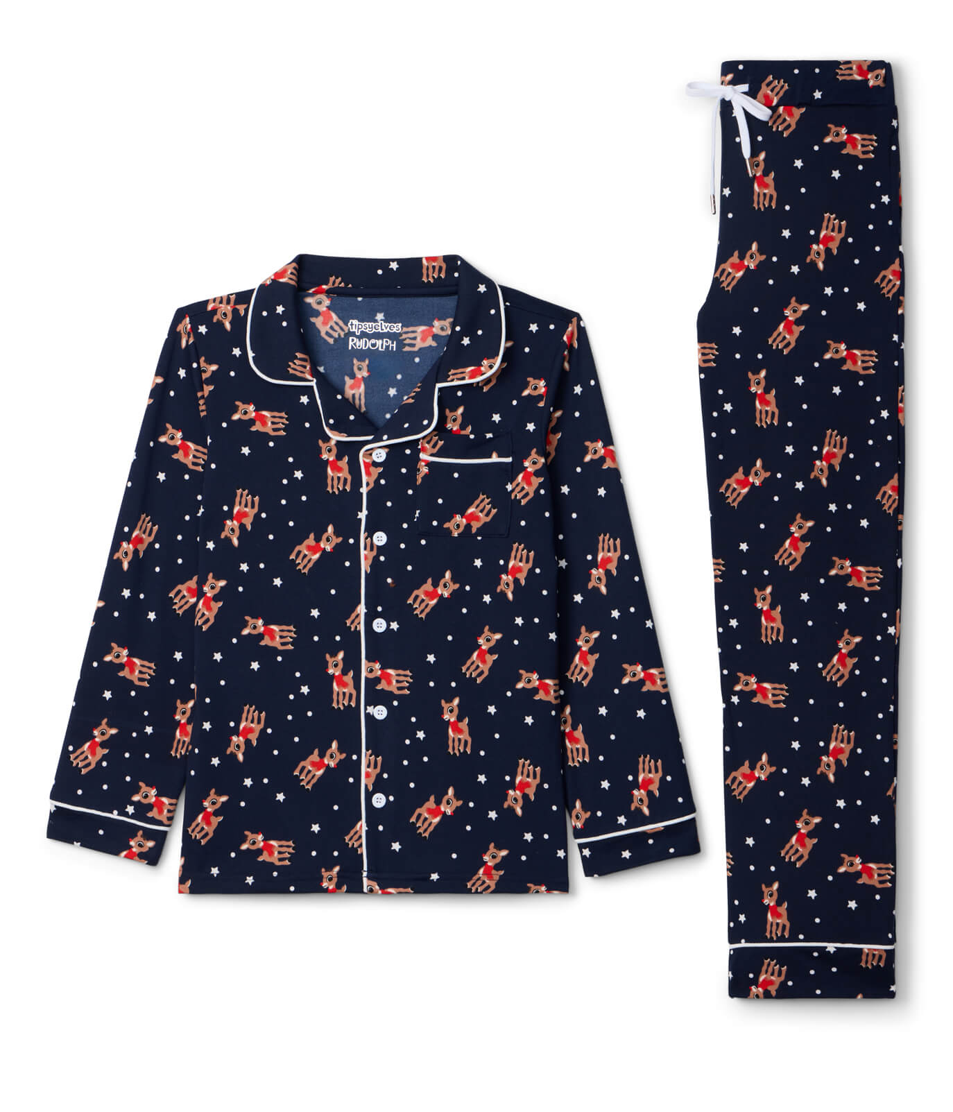 Boy's Rudolph Lapel Pajama Set