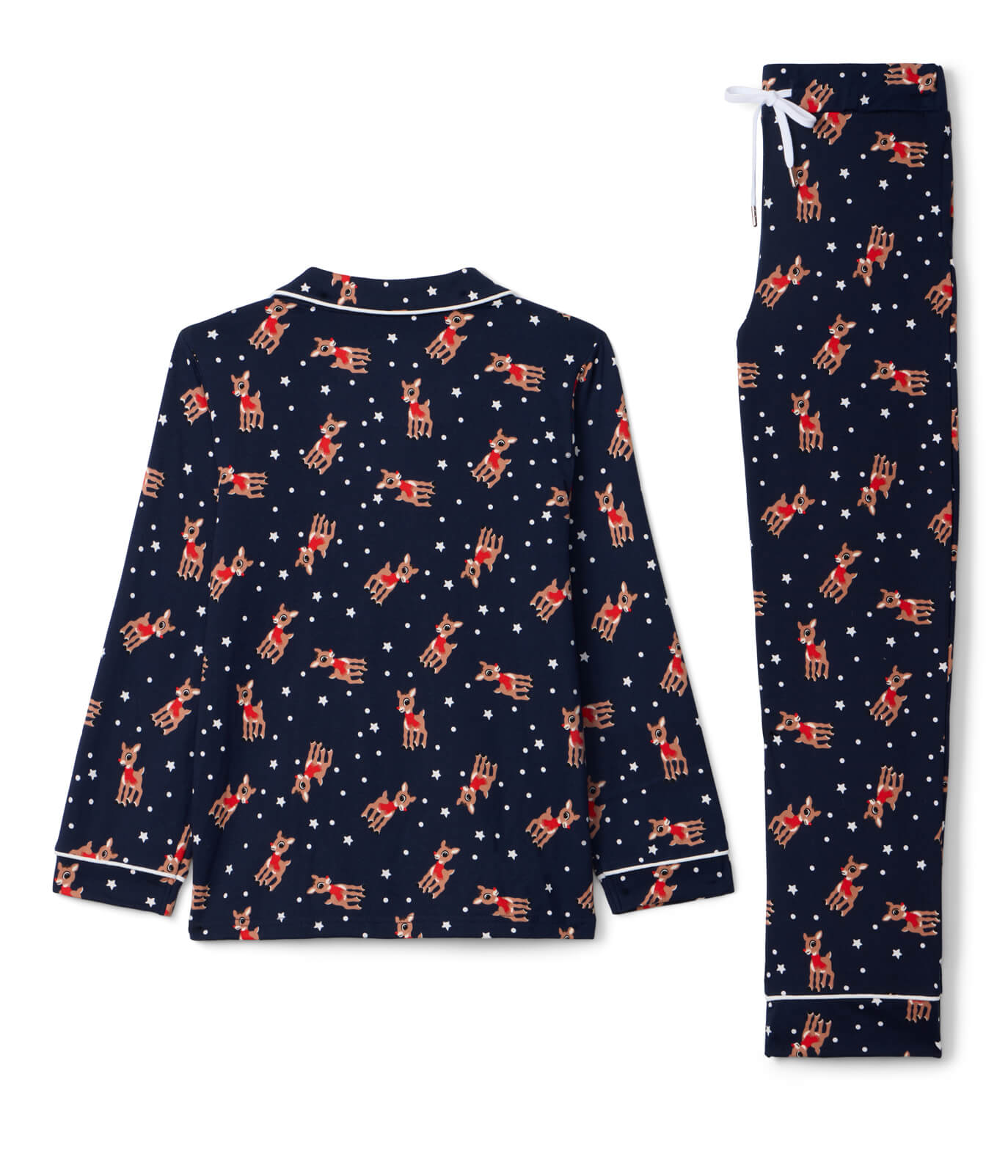 Girl's Rudolph Lapel Pajama Set