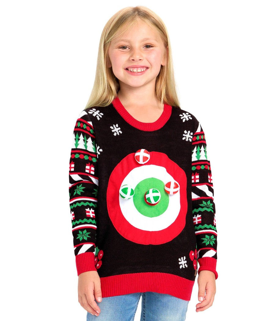 Girl's Dart Board Game Ugly Christmas Sweater