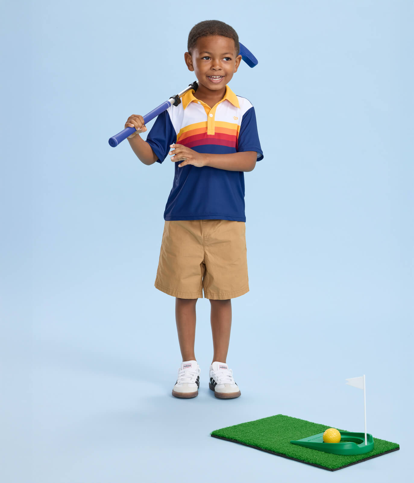 Toddler Boy Light Blue Golf Polo main image 1