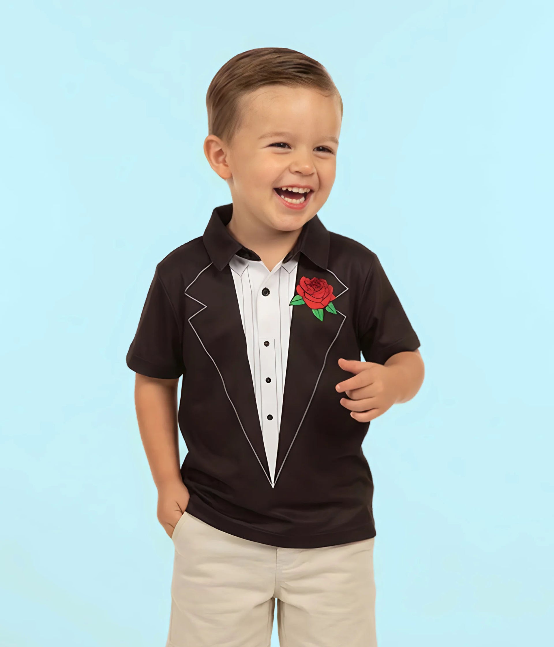 Toddler Boy's Tuxedo Golf Polo