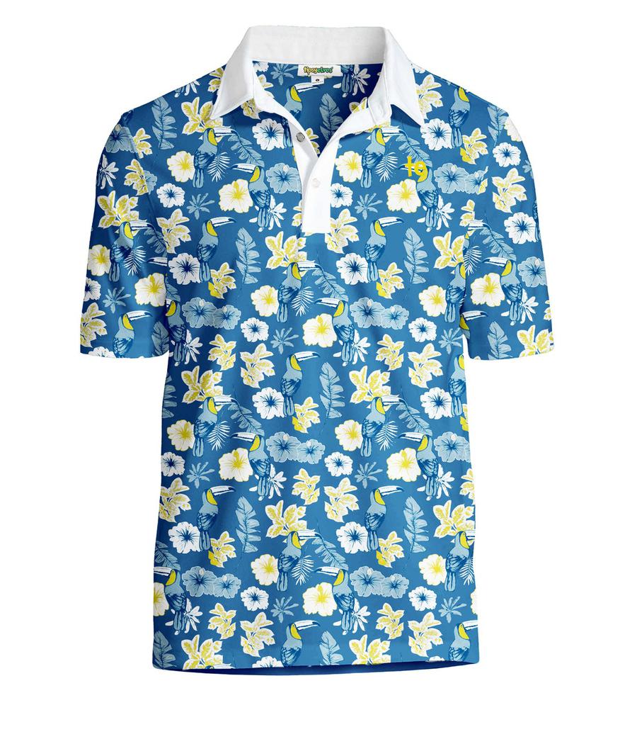 Blue Botanics Pickleball Shirt: Men's Evergreen Outfits | Tipsy Elves