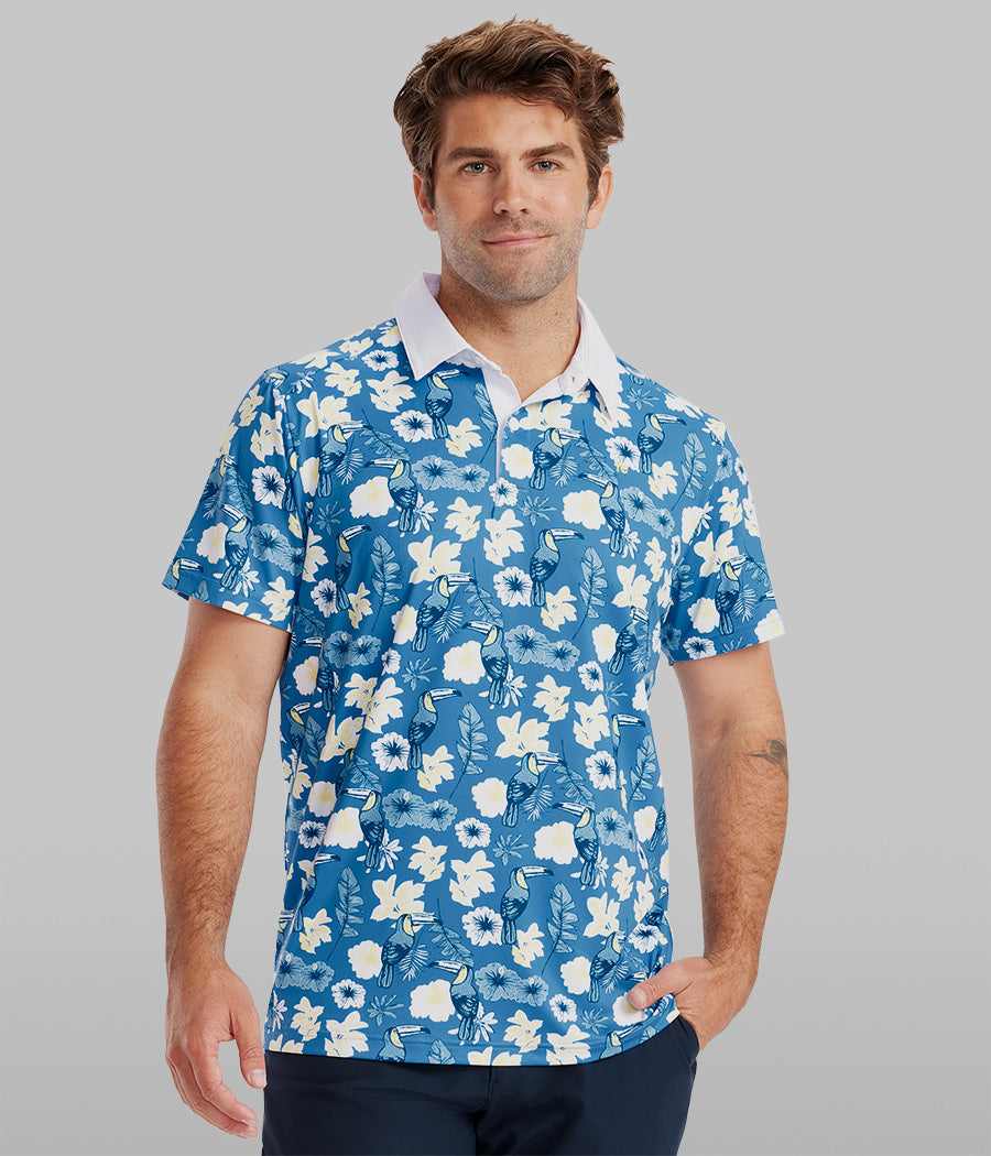 Blue Botanics Golf Polo: Men's Golf Outfits | Tipsy Elves