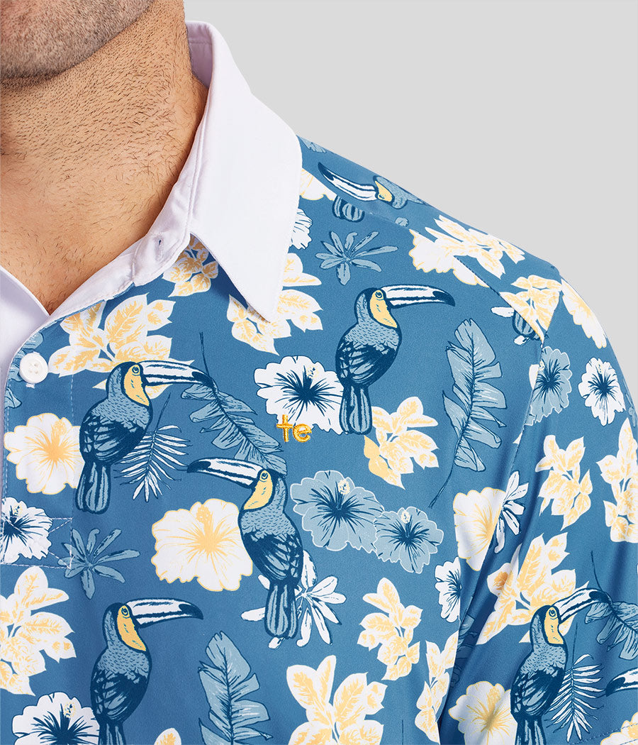 Blue Botanics Pickleball Shirt: Men's Evergreen Outfits | Tipsy Elves