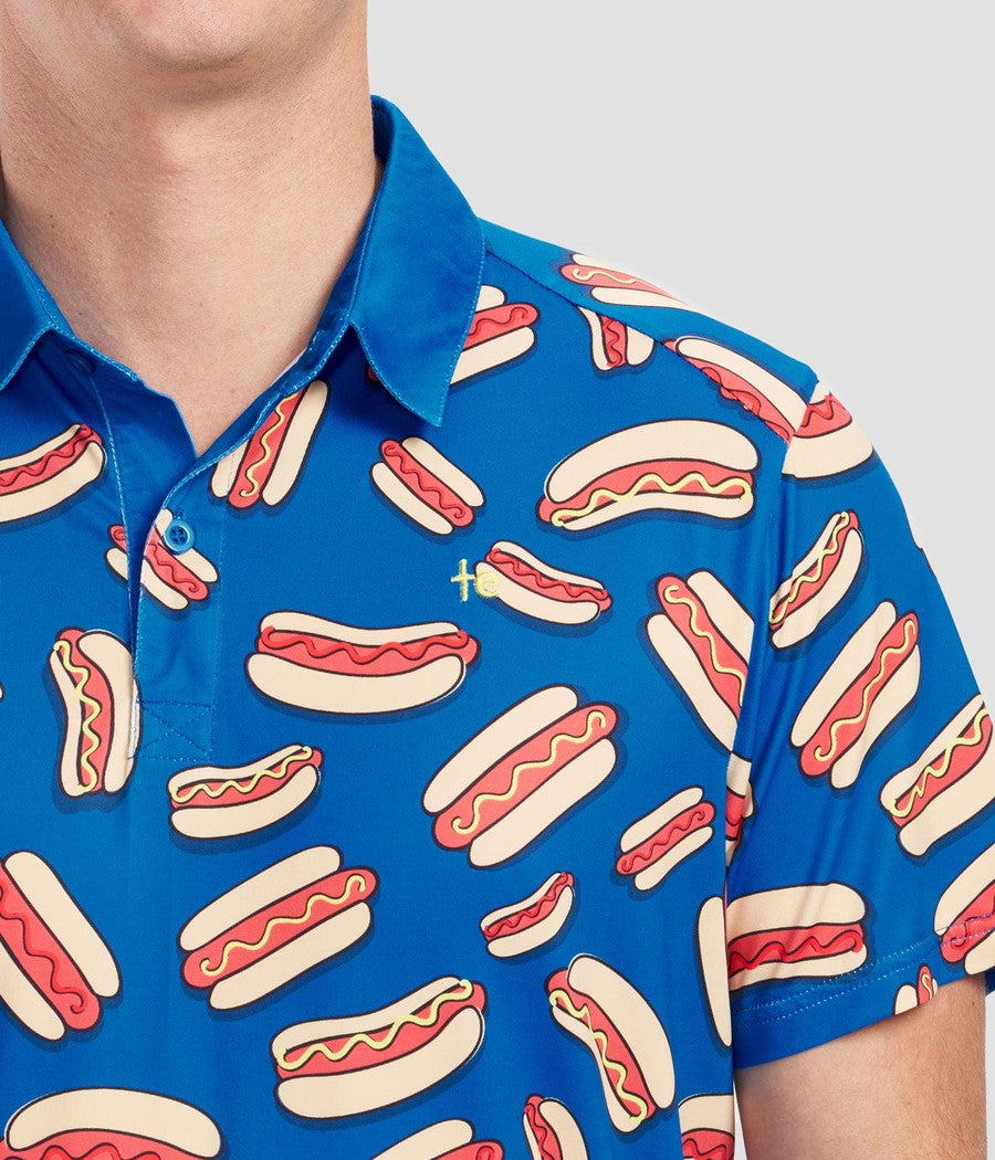 hot dog dress shirt J Crew Mens Novelty Shirt Hot Dog Button Down Short Sleeve Slim Flex Sz Small