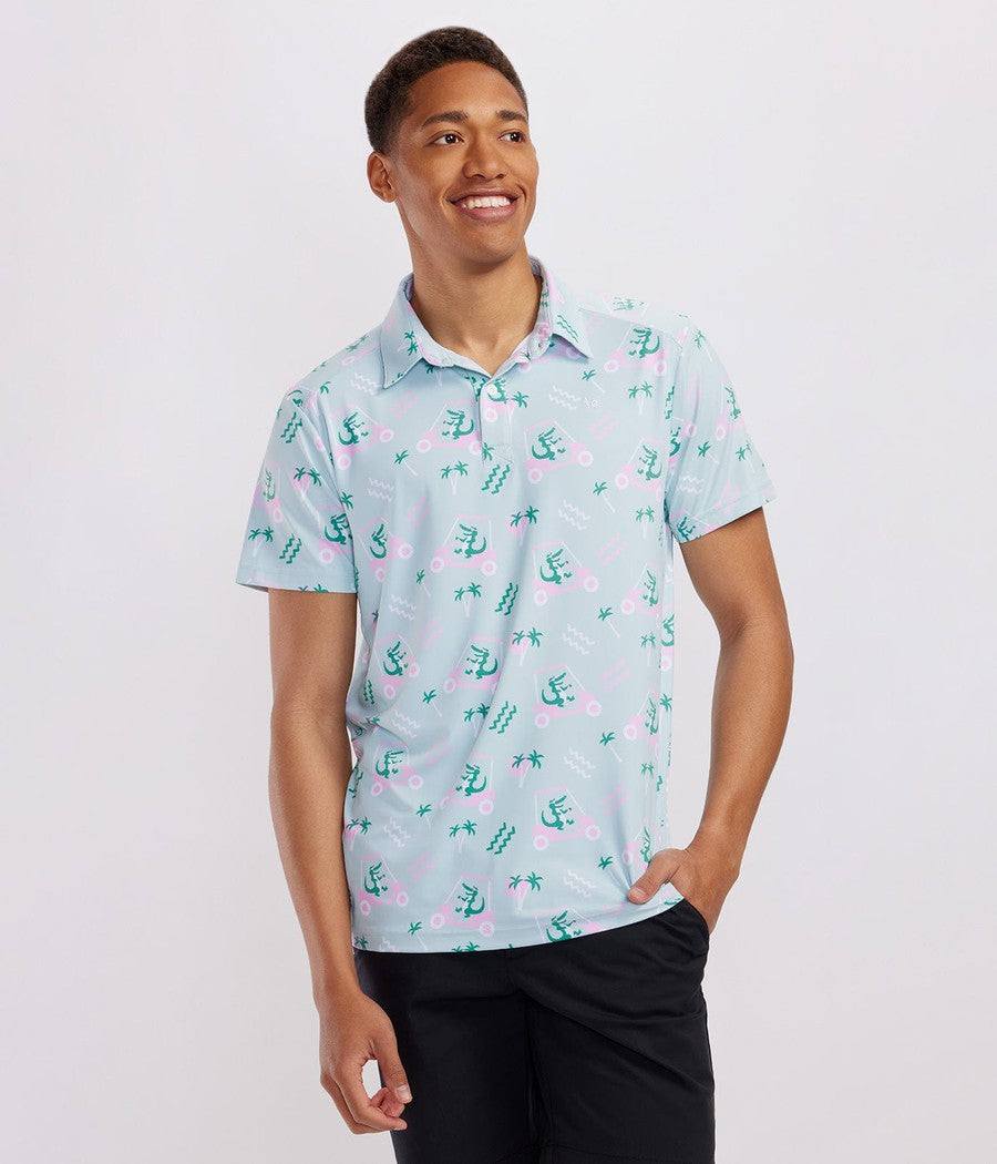 Teal golf polo store