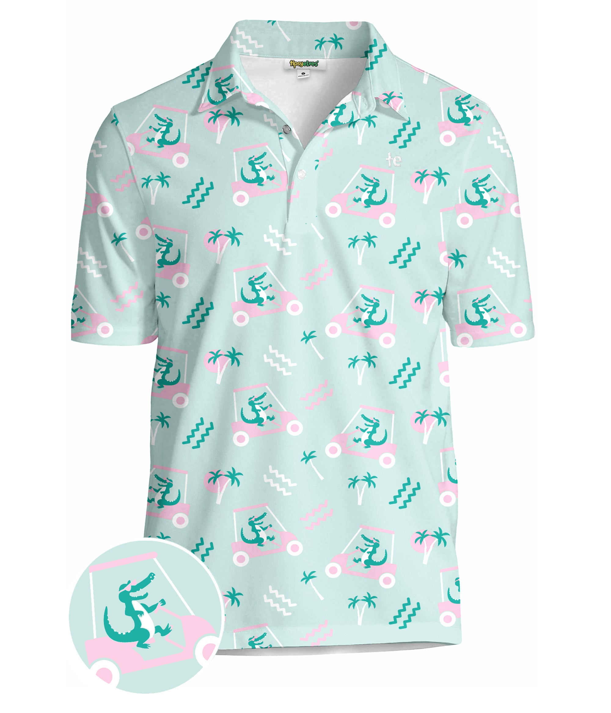 Golf Cart Gator Golf Polo: Men's Golf Outfits | Tipsy Elves