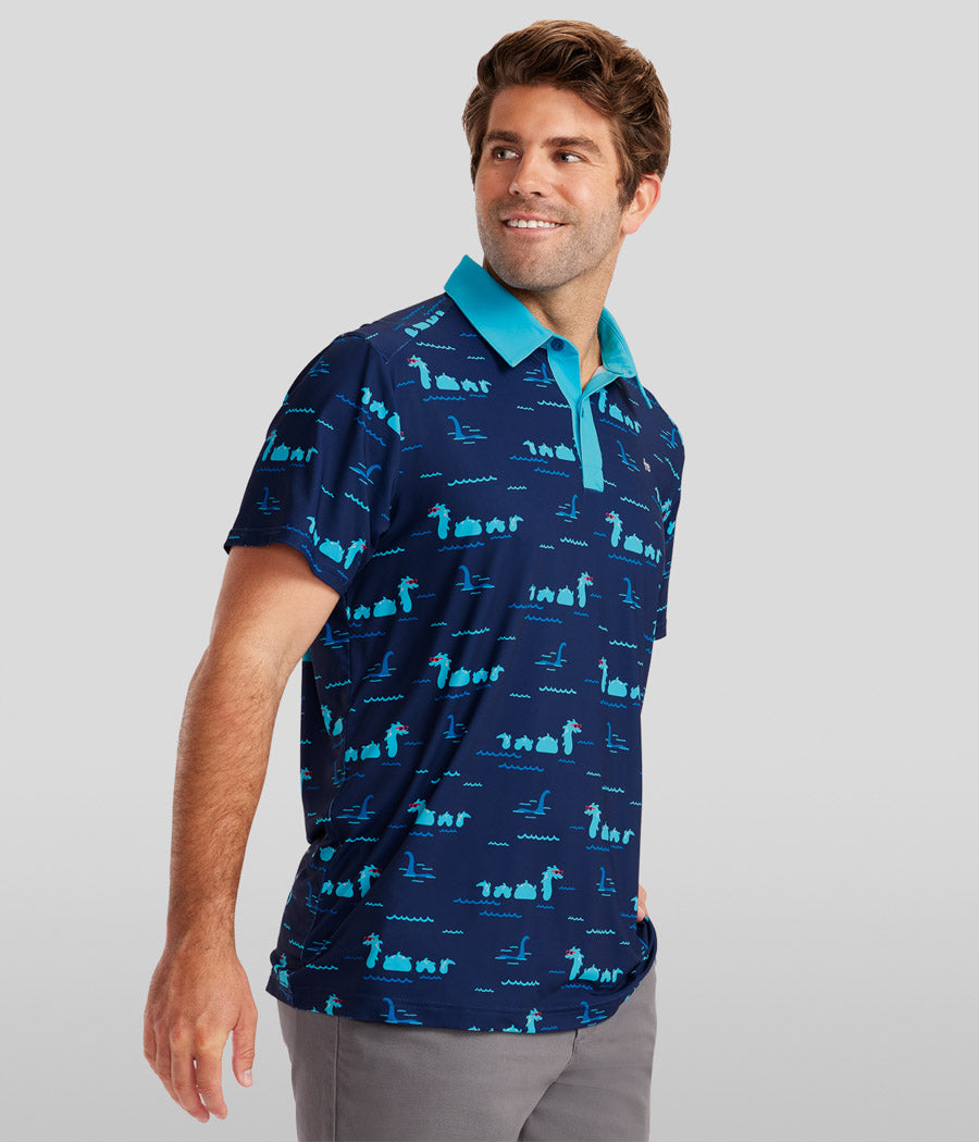 Nothin' But Nessy Polo Shirt: Men's Evergreen Outfits | Tipsy Elves