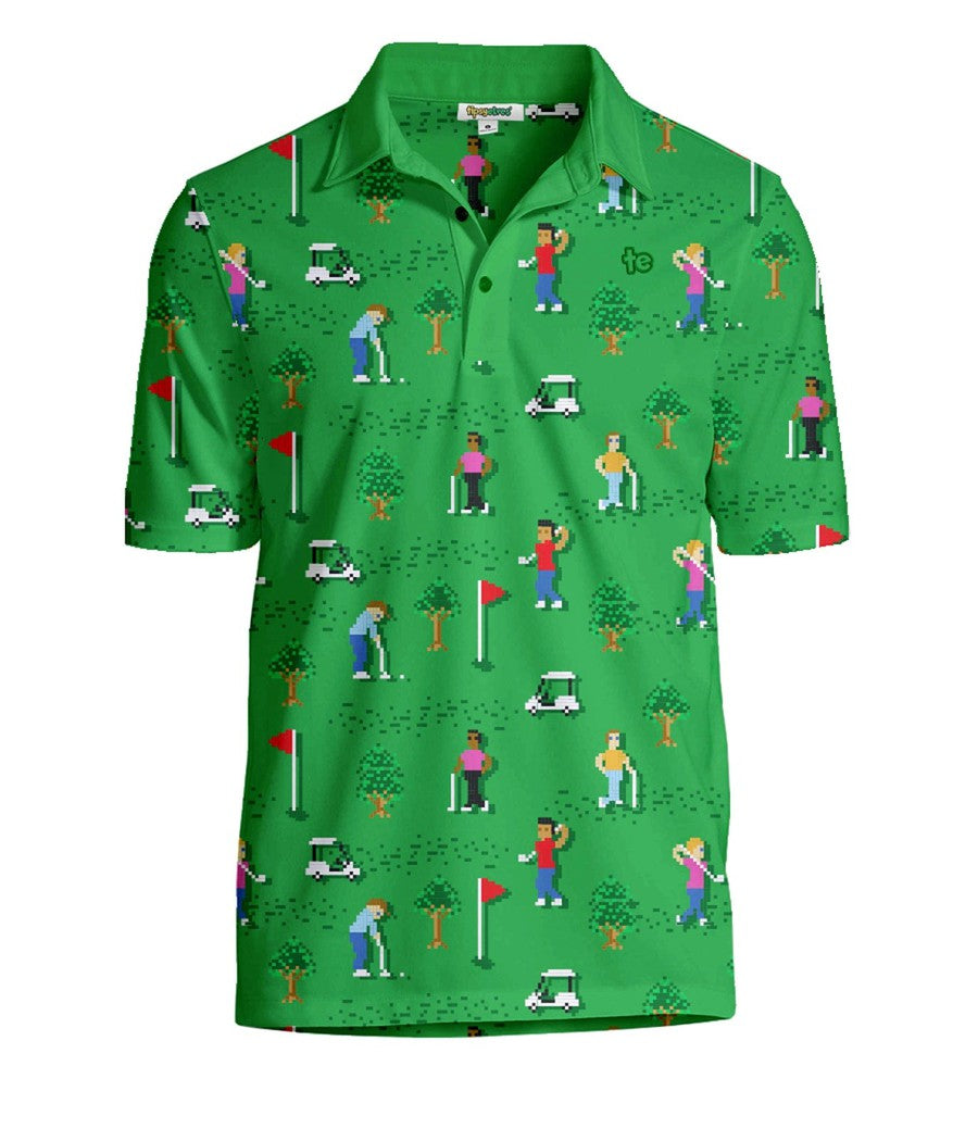 8-Bit Birdie Golf Polo: Men's Golf Outfits Tipsy Elves